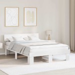 vidaXL Cadru de pat cu headboard Alb 160 x 200 cm Lemn masiv de pin vidaXL Cadru de pat cu headboard Alb 160 x 200 cm Lemn masiv de pin