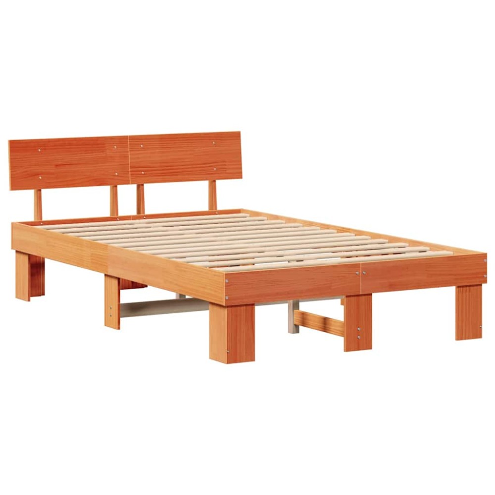 vidaXL Cadru de pat Maro ceruit 120 x 200 cm Lemn masiv de pin
