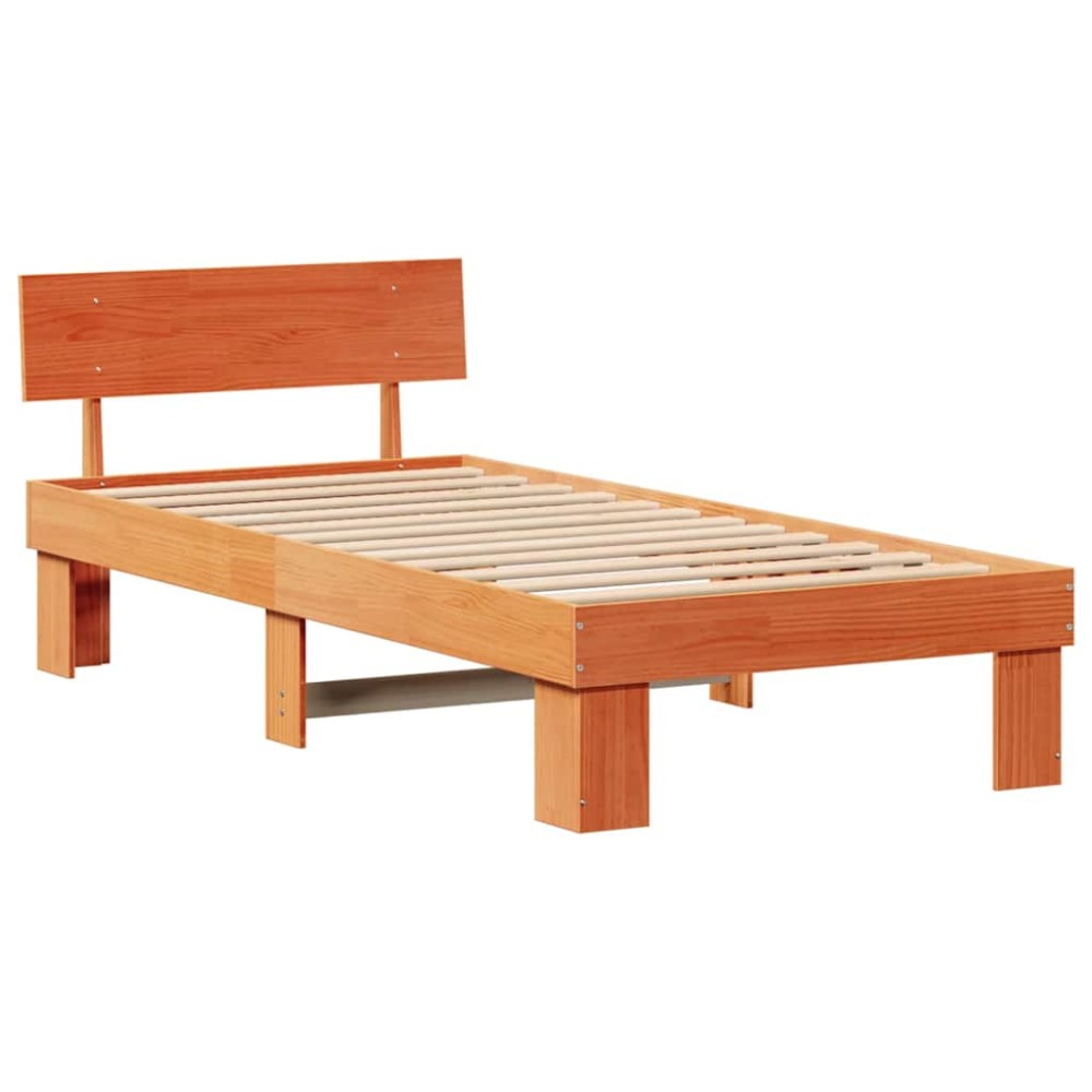 vidaXL Cadru de pat Maro ceruit 100 x 200 cm Lemn masiv de pin