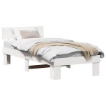 vidaXL Cadru de pat cu headboard Alb 90 x 190 cm Lemn masiv de pin vidaXL Cadru de pat cu headboard Alb 90 x 190 cm Lemn masiv de pin