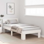 vidaXL Cadru de pat cu headboard Alb 90 x 190 cm Lemn masiv de pin vidaXL Cadru de pat cu headboard Alb 90 x 190 cm Lemn masiv de pin
