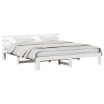 vidaXL Cadru de pat cu headboard Alb 180 x 200 cm Lemn masiv de pin vidaXL Cadru de pat cu headboard Alb 180 x 200 cm Lemn masiv de pin