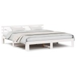 vidaXL Cadru de pat cu headboard Alb 180 x 200 cm Lemn masiv de pin vidaXL Cadru de pat cu headboard Alb 180 x 200 cm Lemn masiv de pin