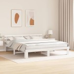 vidaXL Cadru de pat cu headboard Alb 180 x 200 cm Lemn masiv de pin vidaXL Cadru de pat cu headboard Alb 180 x 200 cm Lemn masiv de pin