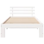 vidaXL Cadru de pat cu headboard Alb 75 x 190 cm Lemn masiv de pin vidaXL Cadru de pat cu headboard Alb 75 x 190 cm Lemn masiv de pin