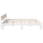 vidaXL Cadru de pat cu headboard Alb 180 x 200 cm Lemn de pin masiv