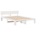 vidaXL Cadru de pat cu headboard Alb 160 x 200 cm Lemn masiv de pin vidaXL Cadru de pat cu headboard Alb 160 x 200 cm Lemn masiv de pin