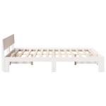 vidaXL Cadru de pat cu headboard Alb 160 x 200 cm Lemn masiv de pin vidaXL Cadru de pat cu headboard Alb 160 x 200 cm Lemn masiv de pin