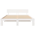 vidaXL Cadru de pat cu headboard Alb 150 x 200 cm Lemn masiv de pin vidaXL Cadru de pat cu headboard Alb 150 x 200 cm Lemn masiv de pin