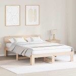 vidaXL Cadru de pat cu headboard Maro 140 x 200 cm Lemn masiv de pin vidaXL Cadru de pat cu headboard Maro 140 x 200 cm Lemn masiv de pin