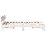 vidaXL Cadru de pat cu headboard Alb 135 x 190 cm Lemn masiv de pin vidaXL Cadru de pat cu headboard Alb 135 x 190 cm Lemn masiv de pin