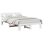 vidaXL Cadru de pat cu headboard Alb 120 x 190 cm Lemn masiv de pin