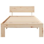 vidaXL Cadru de pat cu headboard Maro 100 x 200 cm Lemn masiv de pin vidaXL Cadru de pat cu headboard Maro 100 x 200 cm Lemn masiv de pin