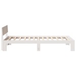 vidaXL Cadru de pat cu headboard Alb 90 x 190 cm Lemn masiv de pin