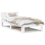 vidaXL Cadru de pat cu headboard Alb 75 x 190 cm Lemn masiv de pin vidaXL Cadru de pat cu headboard Alb 75 x 190 cm Lemn masiv de pin