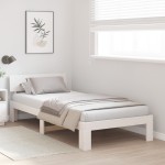 vidaXL Cadru de pat cu headboard Alb 75 x 190 cm Lemn masiv de pin vidaXL Cadru de pat cu headboard Alb 75 x 190 cm Lemn masiv de pin