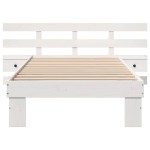 vidaXL Cadru de pat cu headboard Alb 100 x 200 cm Lemn masiv de pin