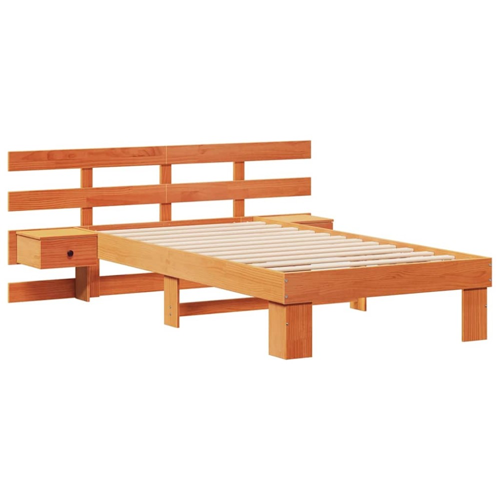 vidaXL Cadru de pat Maro ceruit 100 x 200 cm Lemn masiv de pin