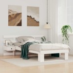 vidaXL Cadru de pat cu headboard Alb 75 x 190 cm Lemn masiv de pin vidaXL Cadru de pat cu headboard Alb 75 x 190 cm Lemn masiv de pin