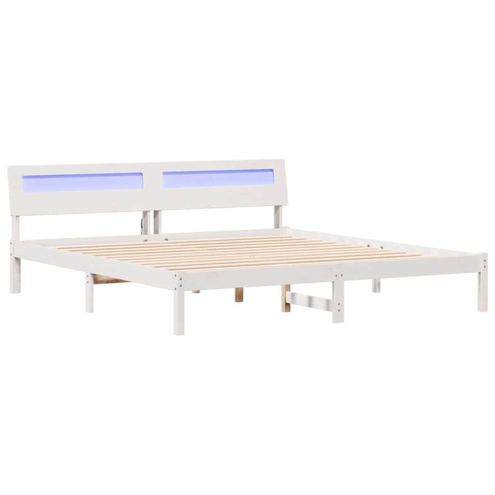 vidaXL Cadru de pat Alb 180 x 200 cm Lemn de brad solid