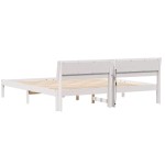 vidaXL Cadru de pat Alb 180 x 200 cm Lemn de brad solid