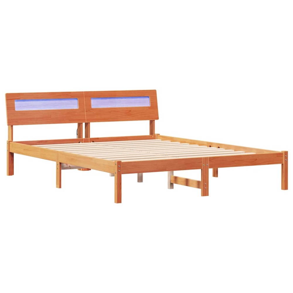vidaXL Cadru de pat Maro ceruit 160 x 200 cm Lemn masiv de pin