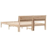 vidaXL Cadru de pat cu headboard Maro 150 x 200 cm Lemn masiv de pin vidaXL Cadru de pat cu headboard Maro 150 x 200 cm Lemn masiv de pin