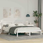 vidaXL Cadru de pat Alb 150 x 200 cm Lemn de brad solid