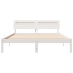 vidaXL Cadru de pat Alb 150 x 200 cm Lemn de brad solid