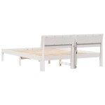 vidaXL Cadru de pat Alb 140 x 200 cm Lemn de brad solid