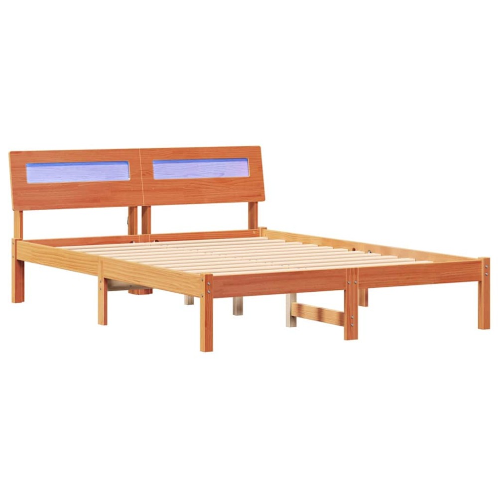 vidaXL Cadru de pat Maro ceruit 120 x 200 cm Lemn masiv de pin