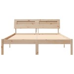 vidaXL Cadru de pat cu headboard Maro 140 x 190 cm Lemn masiv de pin vidaXL Cadru de pat cu headboard Maro 140 x 190 cm Lemn masiv de pin