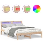 vidaXL Cadru de pat cu headboard Maro 135 x 190 cm Lemn masiv de pin vidaXL Cadru de pat cu headboard Maro 135 x 190 cm Lemn masiv de pin