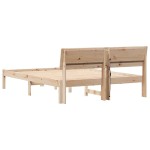 vidaXL Cadru de pat cu headboard Maro 135 x 190 cm Lemn masiv de pin vidaXL Cadru de pat cu headboard Maro 135 x 190 cm Lemn masiv de pin