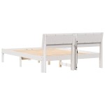 vidaXL Cadru de pat Alb 135 x 190 cm Lemn de brad solid
