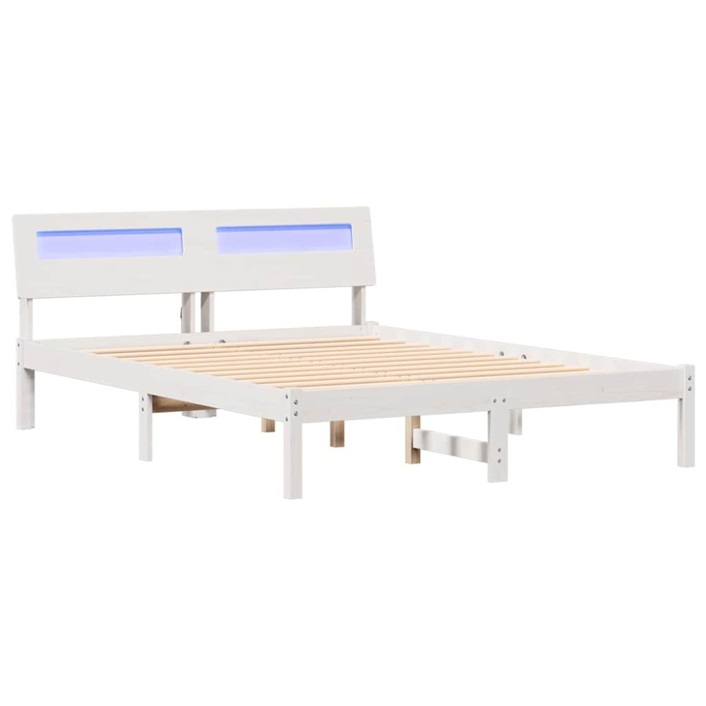 vidaXL Cadru de pat Alb 120 x 190 cm Lemn de brad solid