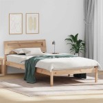 vidaXL Cadru de pat cu headboard Maro 100 x 200 cm Lemn masiv de pin vidaXL Cadru de pat cu headboard Maro 100 x 200 cm Lemn masiv de pin