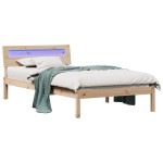 vidaXL Cadru de pat cu headboard Maro 100 x 200 cm Lemn masiv de pin vidaXL Cadru de pat cu headboard Maro 100 x 200 cm Lemn masiv de pin