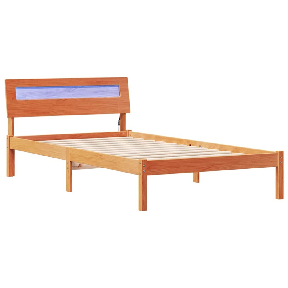 vidaXL Cadru de pat Maro ceruit 100 x 200 cm Lemn masiv de pin
