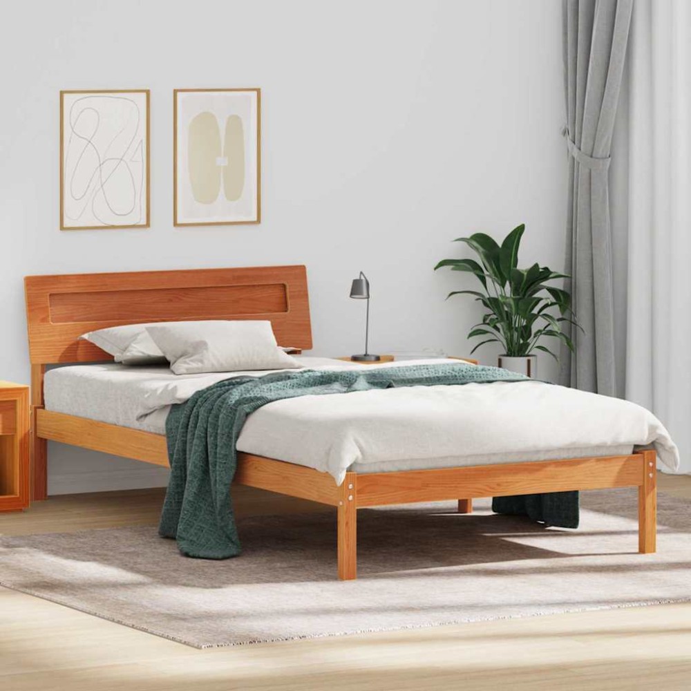 vidaXL Cadru de pat Maro ceruit 100 x 200 cm Lemn masiv de pin