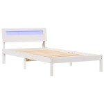 vidaXL Cadru de pat cu headboard Alb 80 x 200 cm Lemn masiv de pin