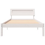 vidaXL Cadru de pat cu headboard Alb 80 x 200 cm Lemn masiv de pin