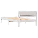 vidaXL Cadru de pat cu headboard Alb 80 x 200 cm Lemn masiv de pin