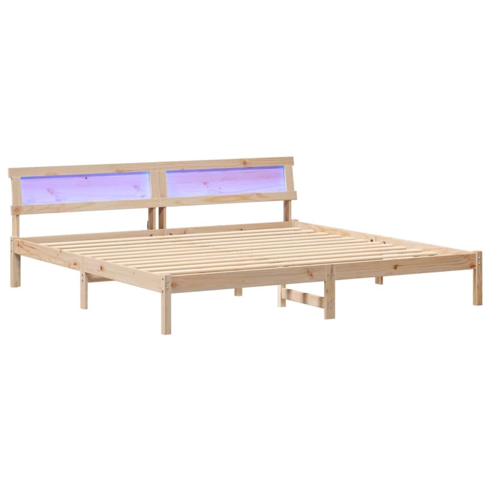 vidaXL Cadru de pat cu headboard Maro 180 x 200 cm Lemn masiv de pin