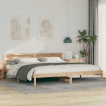 vidaXL Cadru de pat cu headboard Maro 180 x 200 cm Lemn masiv de pin vidaXL Cadru de pat cu headboard Maro 180 x 200 cm Lemn masiv de pin