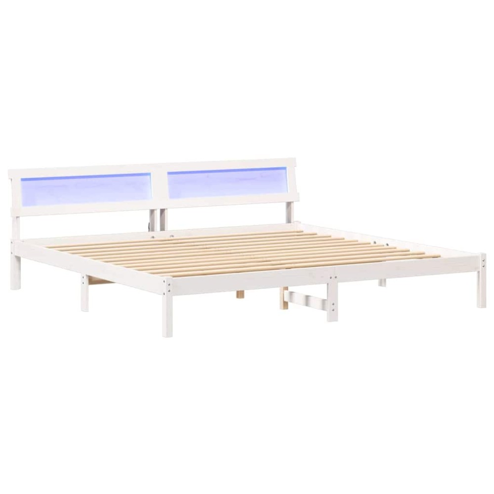 vidaXL Cadru de pat Alb 180 x 200 cm Lemn de brad solid