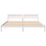 vidaXL Cadru de pat Alb 180 x 200 cm Lemn de brad solid