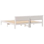 vidaXL Cadru de pat Alb 180 x 200 cm Lemn de brad solid