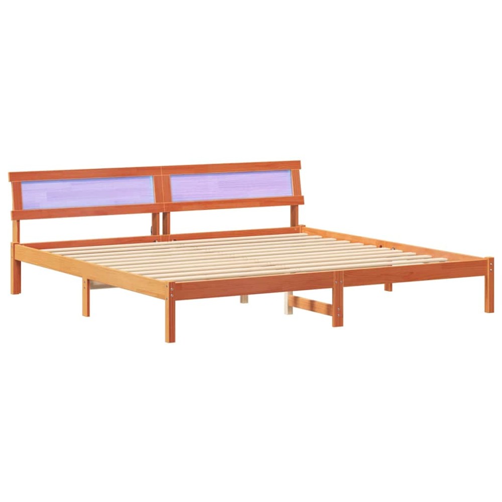 vidaXL Cadru de pat Maro ceruit 180 x 200 cm Lemn masiv de pin