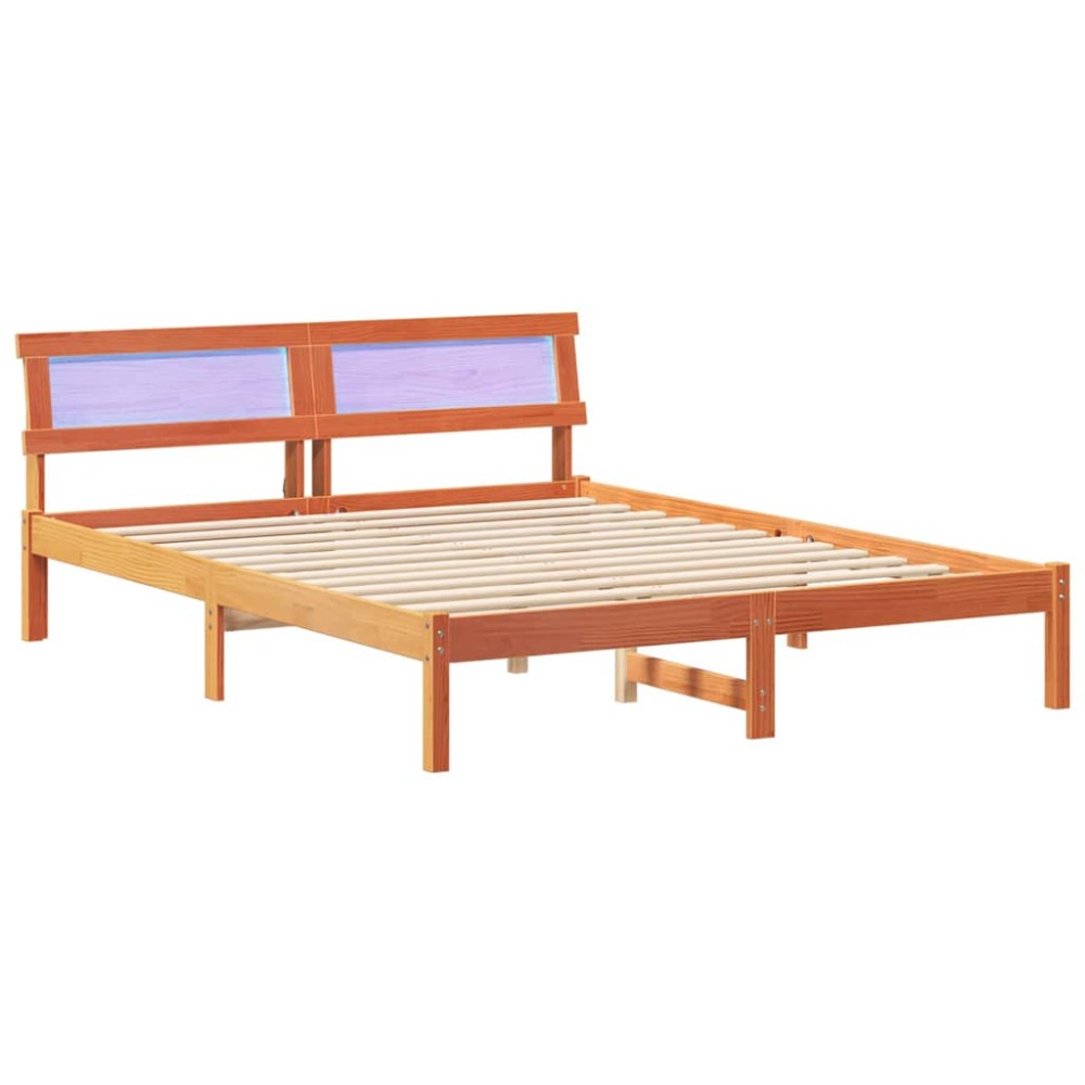 vidaXL Cadru de pat Maro ceruit 160 x 200 cm Lemn masiv de pin